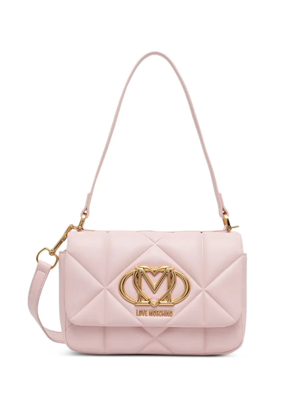 Love Moschino quilted logo-plaque shoulder bag - Rosa