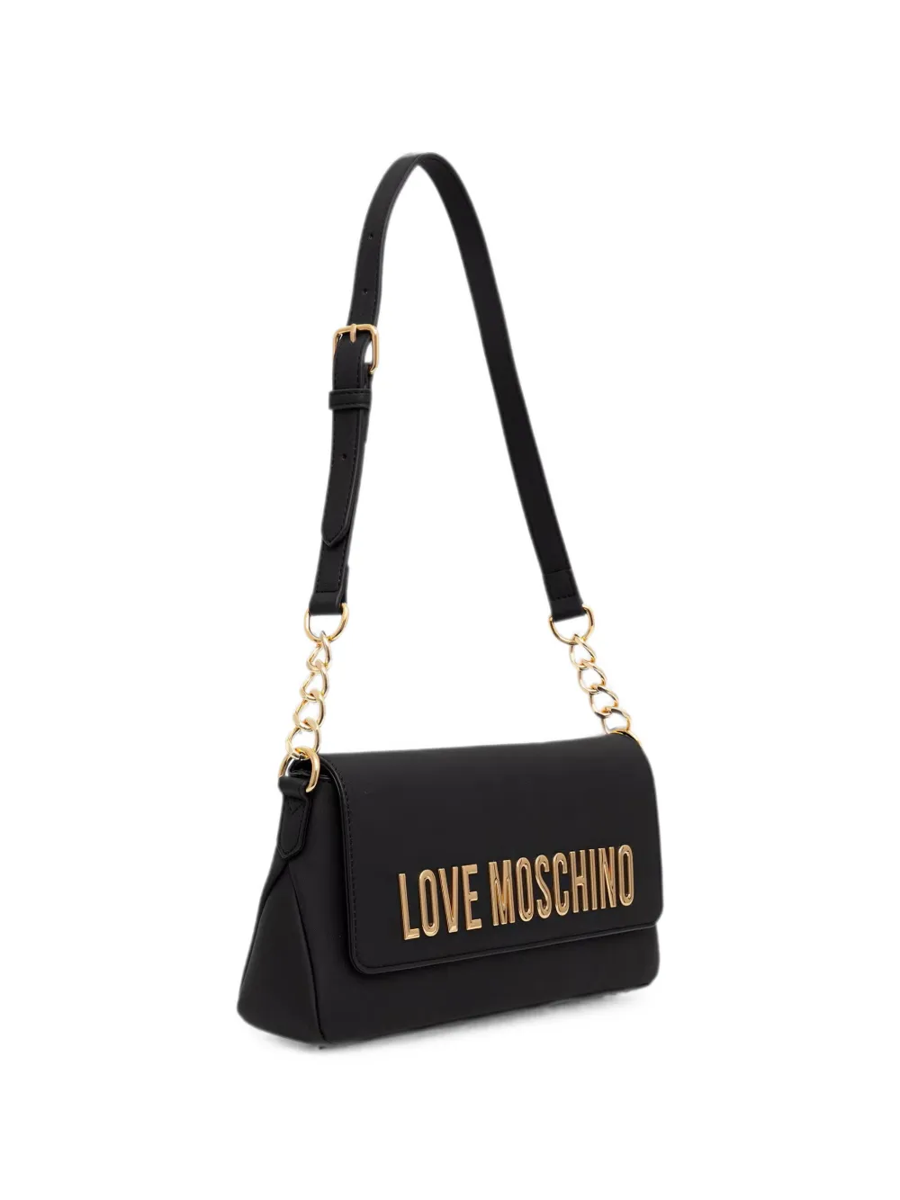 Love Moschino Shopper met schakelketting en logo Zwart