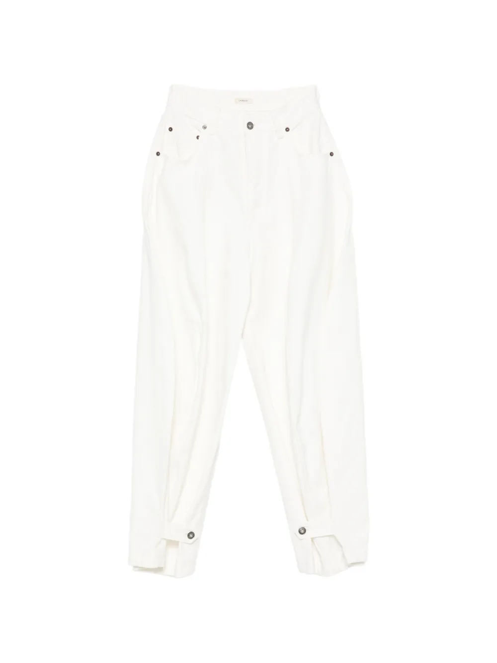 LAMRONS buttoned-cuff pleated jeans - Weiß