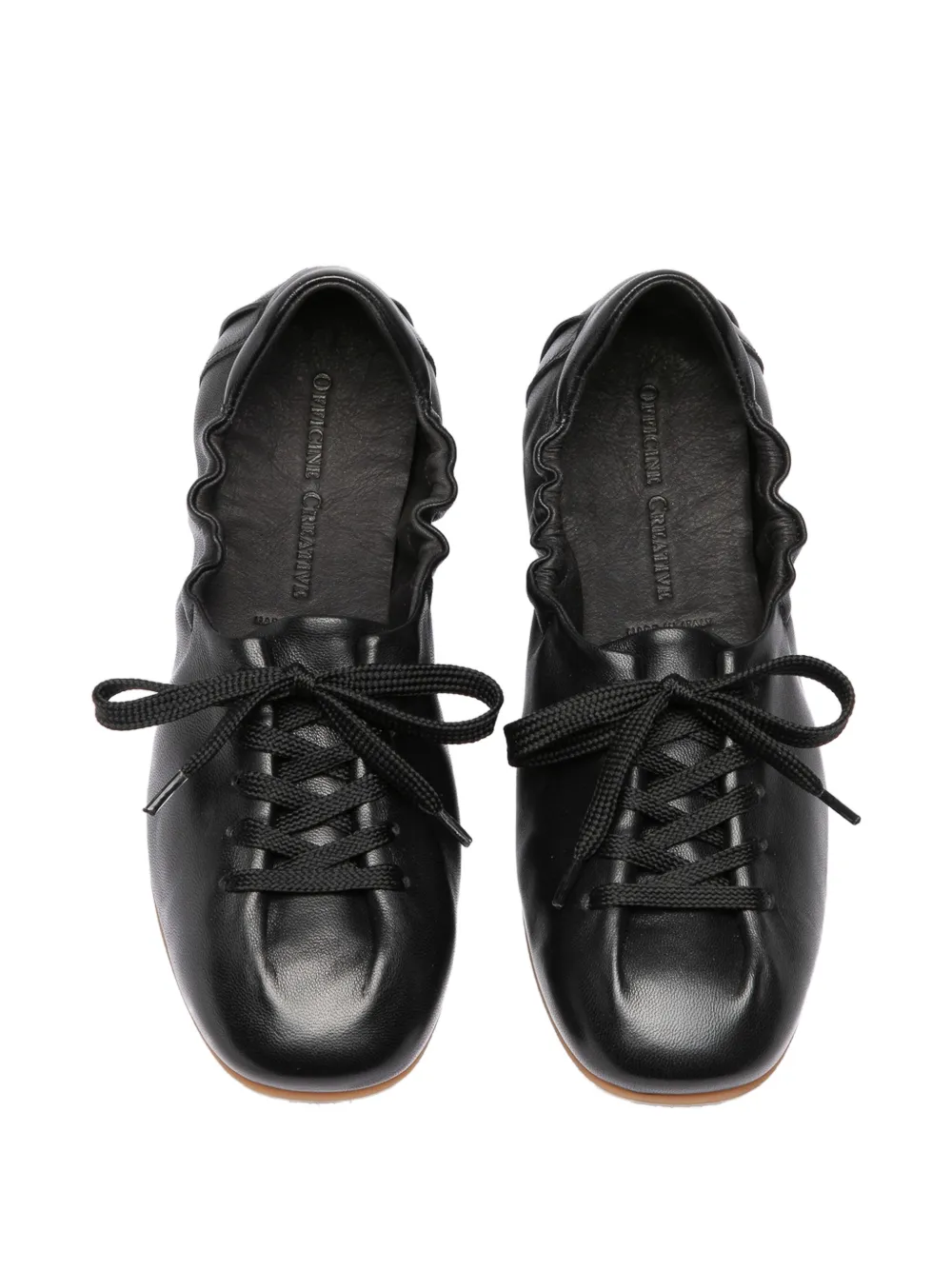 Officine Creative Ballet 101 Lace-up Leather Low-top Sneakers in Black, view 4