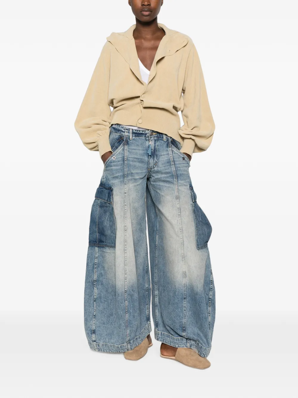 R13 Siouxsie Field cargo jeans Blauw