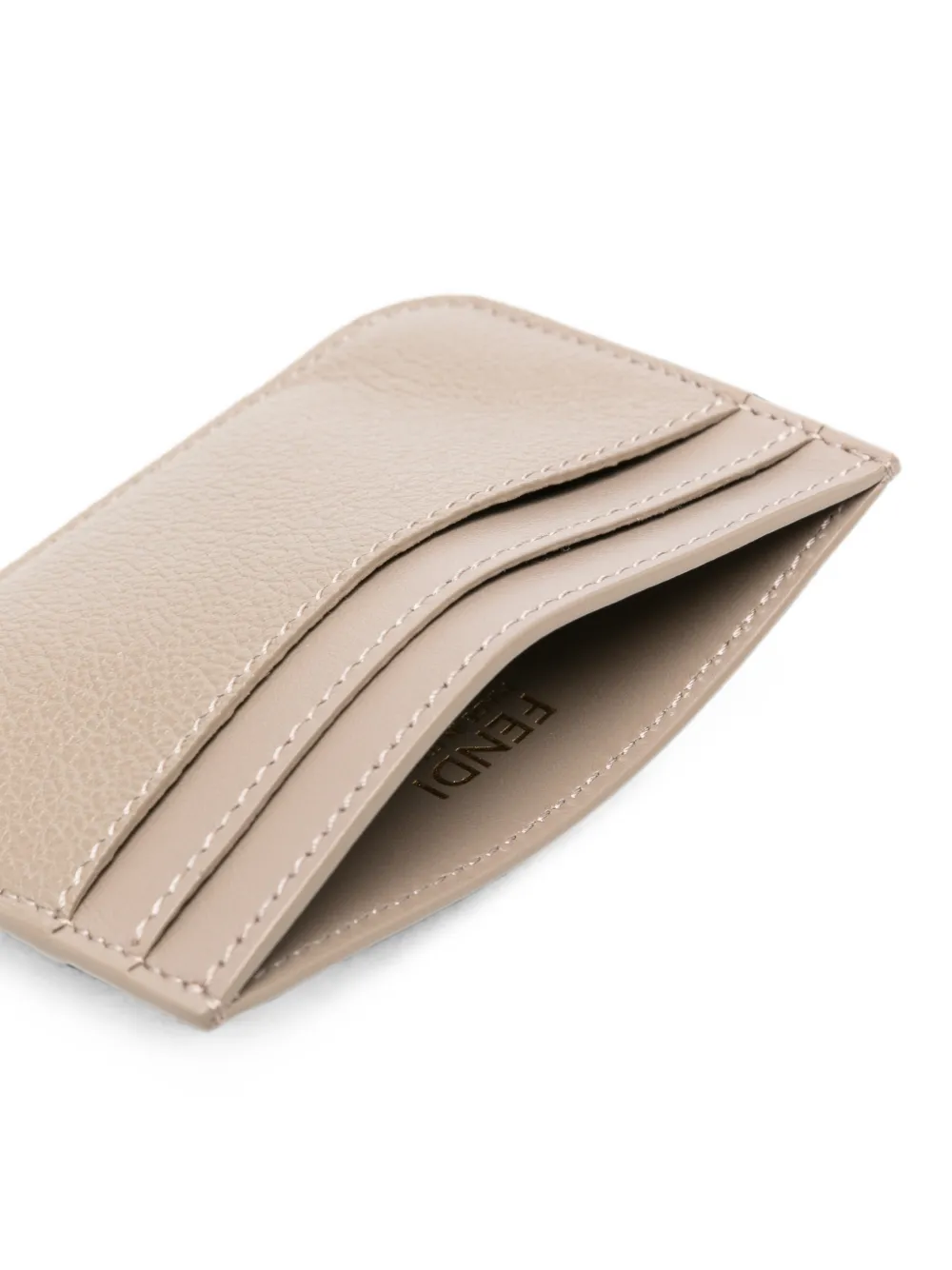 FENDI Pasjeshouder met logoplakkaat Beige