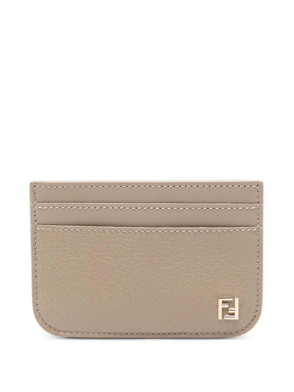 FENDI logo-plaque cardholder - Nude