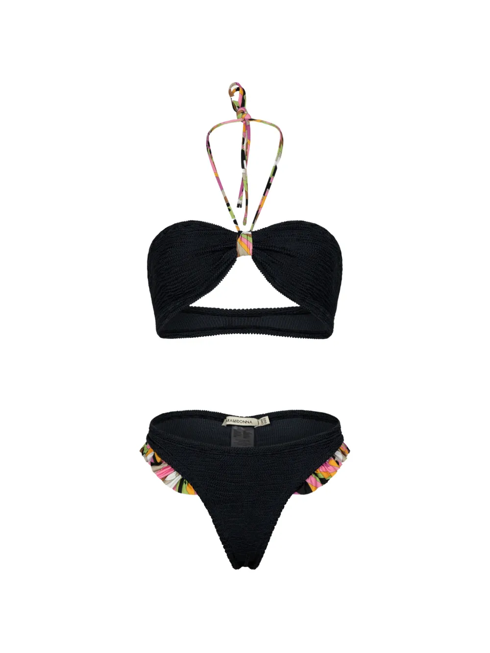 PARAMIDONNA Lucy Bikini mit Rüschen - Schwarz