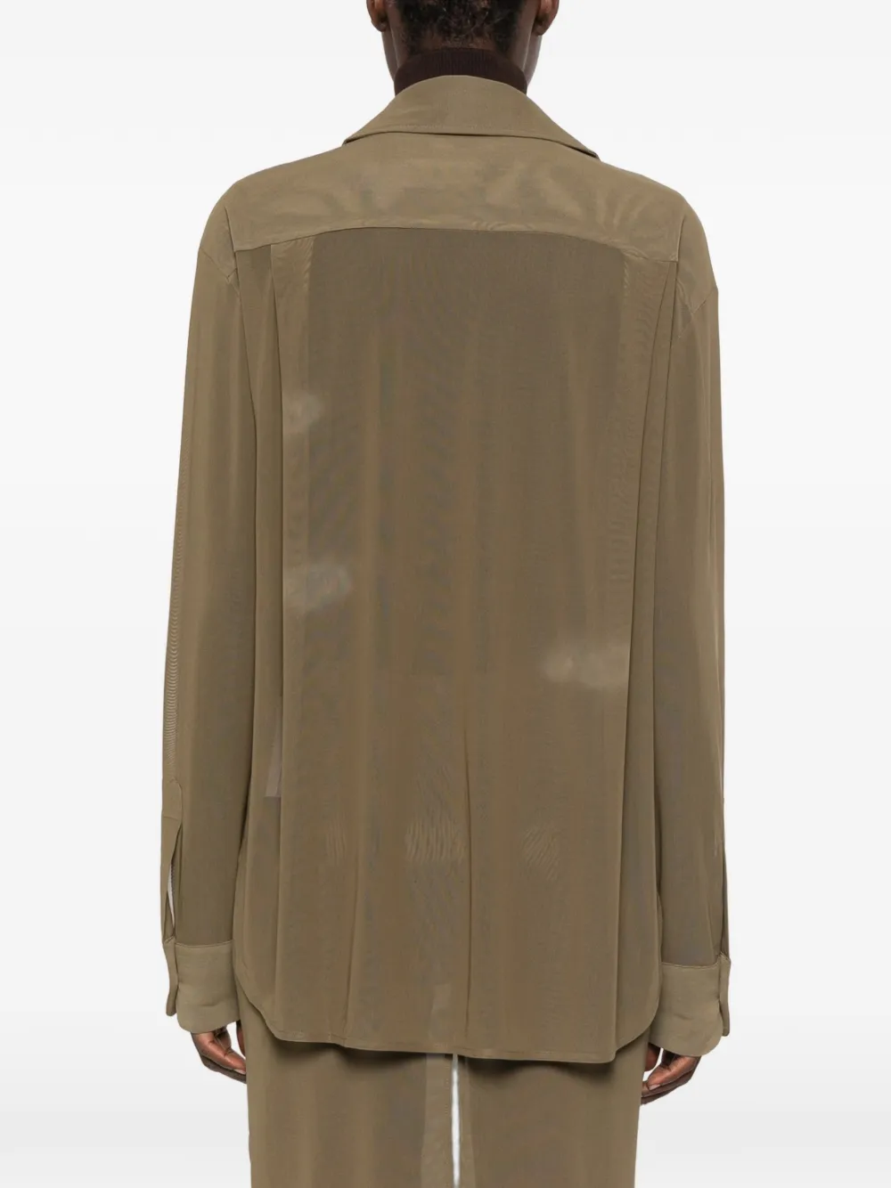 The Frankie Shop Peri doorzichtige blouse met lange mouwen Groen