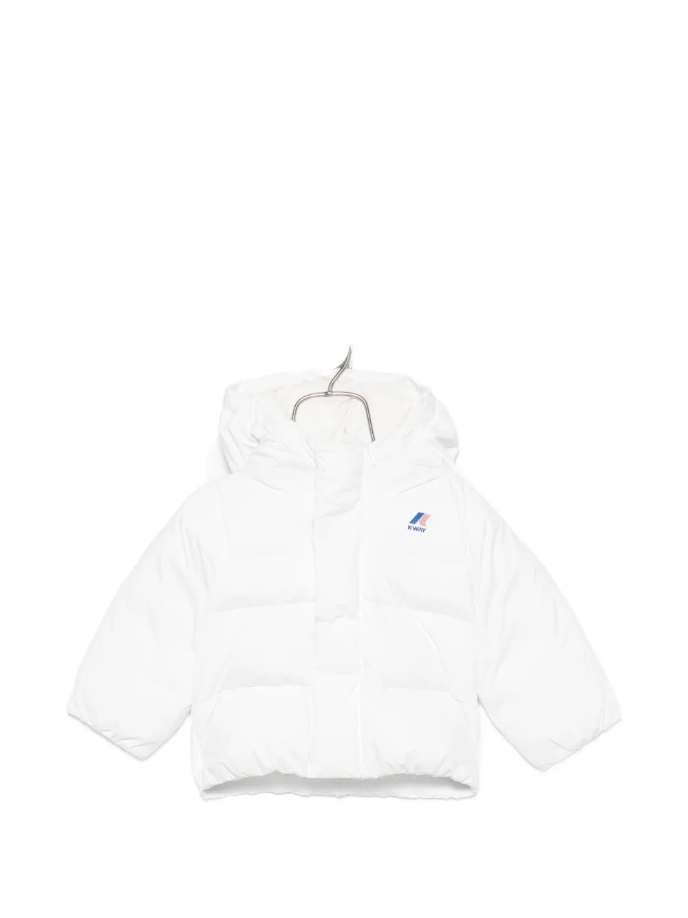 K Way Kids logo-print puffer jacket - Bianco