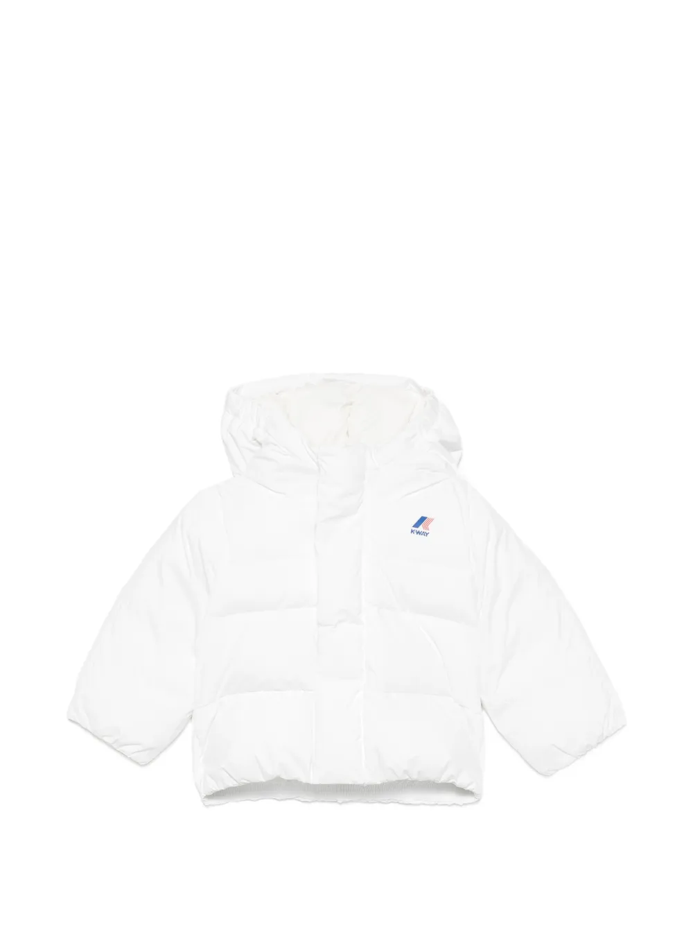 K Way Kids logo-print puffer jacket - Bianco