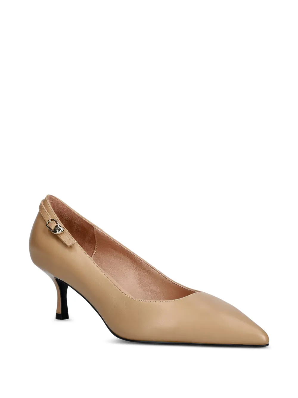 Love Moschino heart-buckle pointed-toe pumps Beige