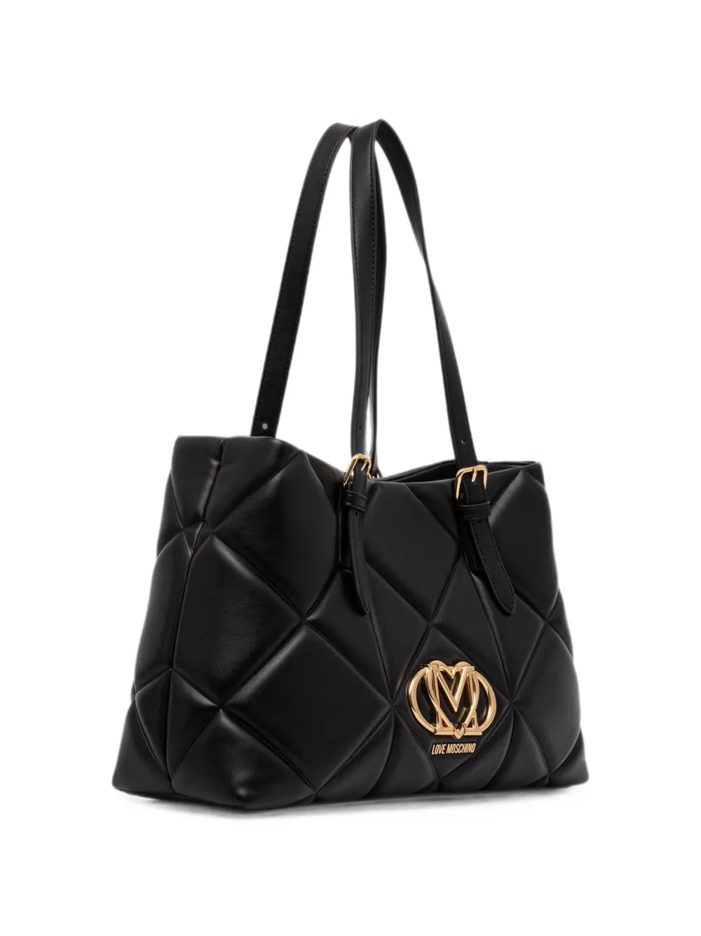 Love Moschino Shopper met logoplakkaat Zwart