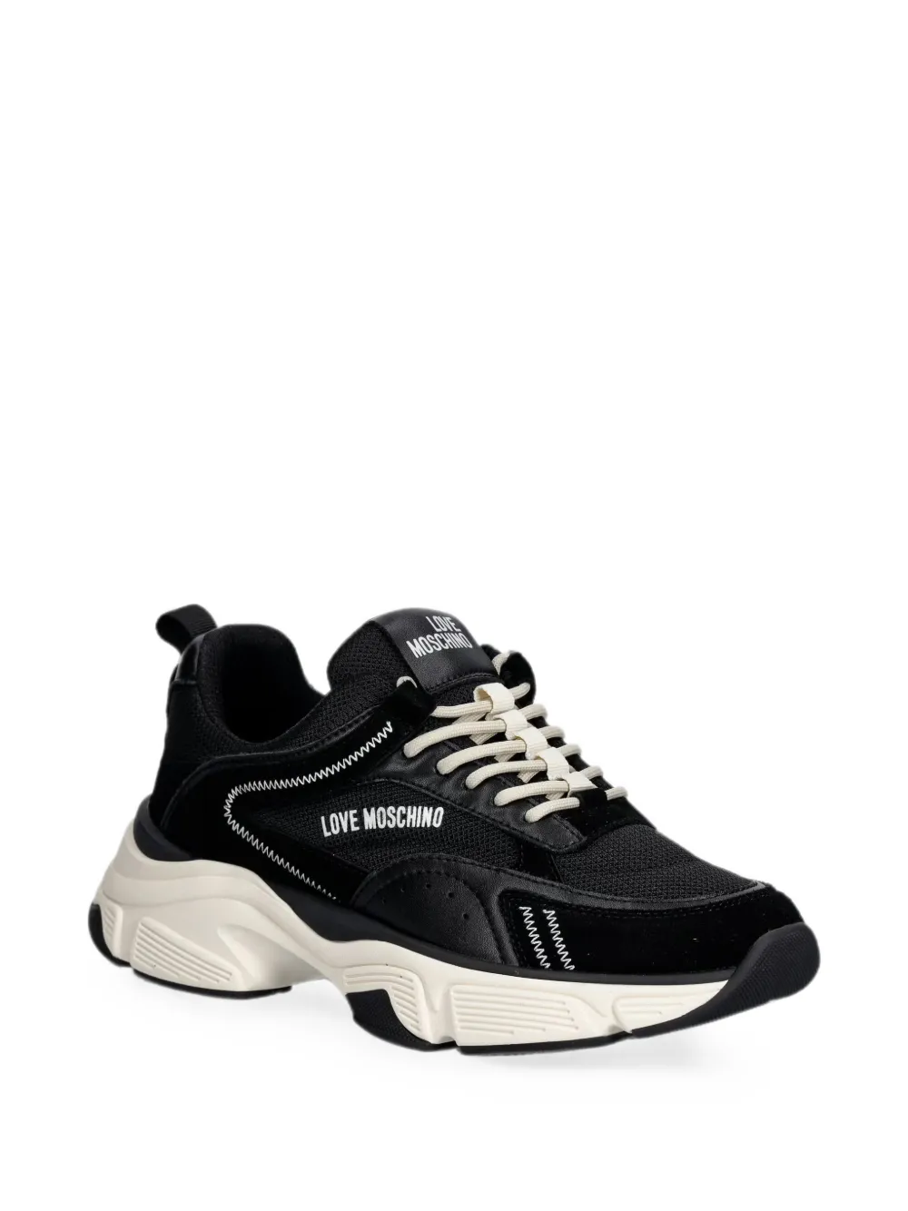 Love Moschino logo-print panelled sneakers Zwart