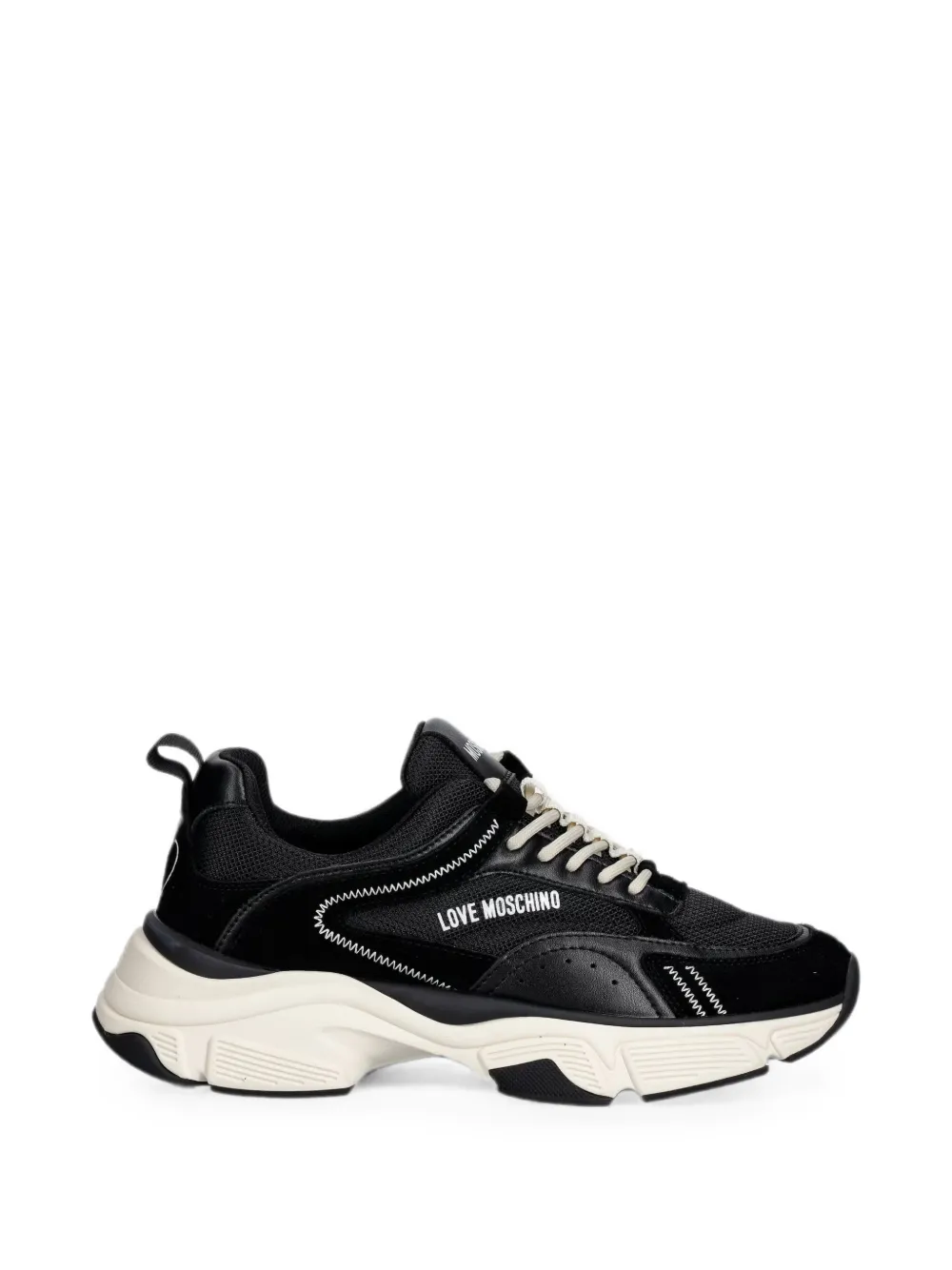 Love Moschino logo-print panelled sneakers - Schwarz