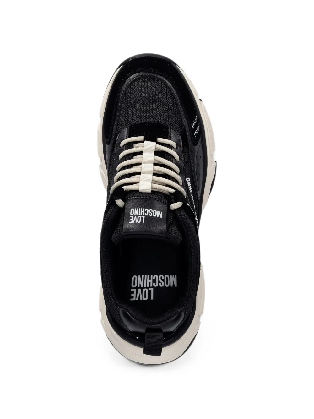 Love Moschino logo-print panelled sneakers Zwart