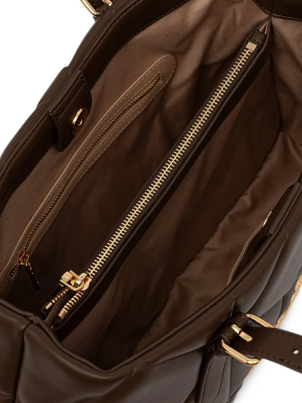 Love Moschino Shopper met logoplakkaat Bruin