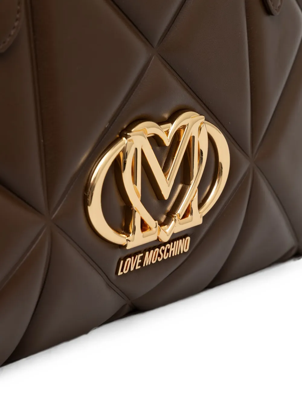 Love Moschino Shopper met logoplakkaat Bruin