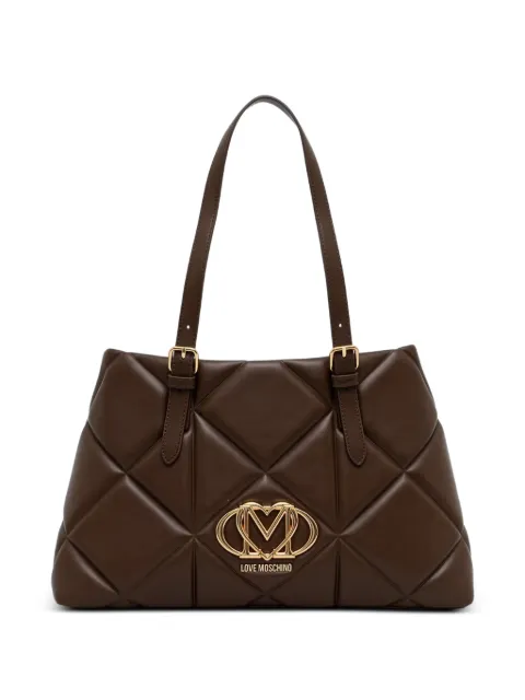 Love Moschino quilted logo-plaque tote bag