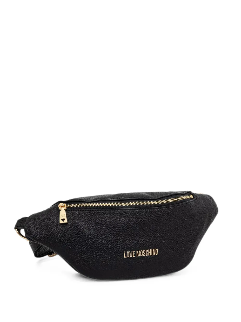Love Moschino logo-plaque pebbled belt bag - Schwarz
