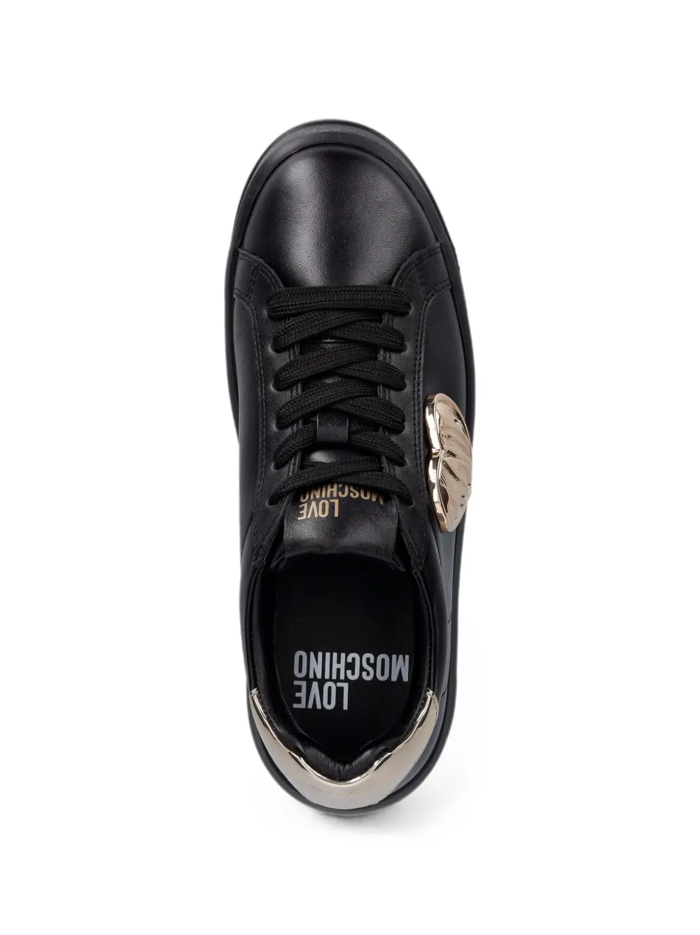 Love Moschino heart-motif logo-plaque sneakers Zwart