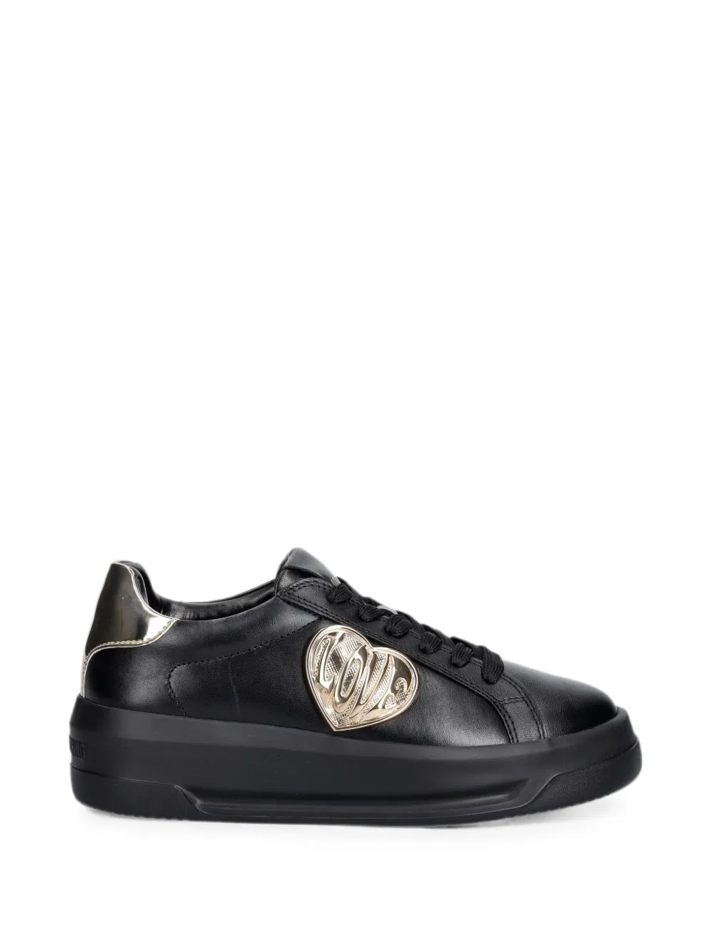 Love Moschino heart-motif logo-plaque sneakers Zwart
