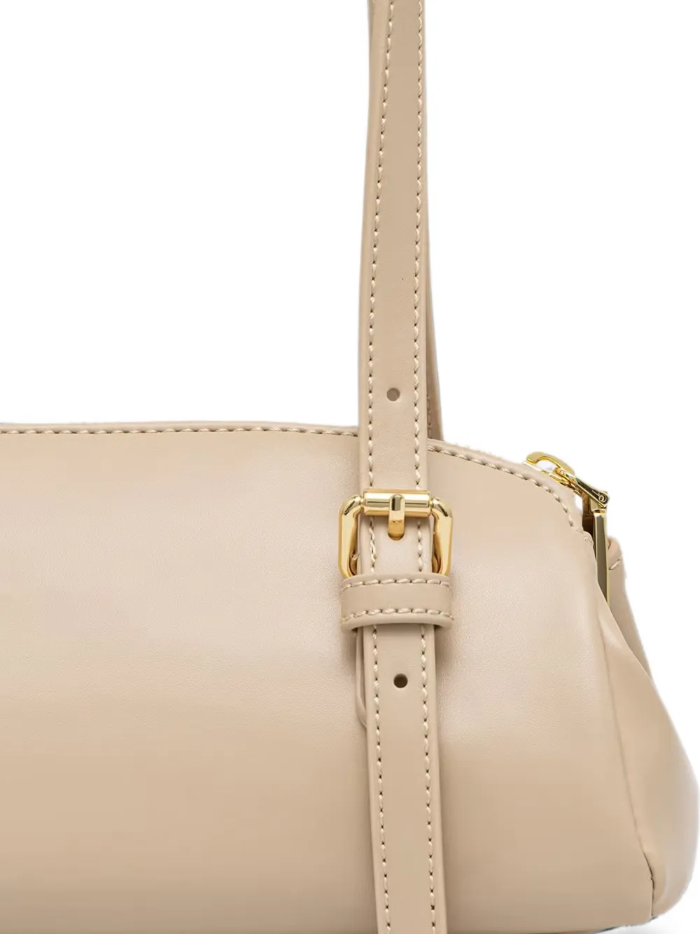 Love Moschino Schoudertas met gespdetail en logoplakkaat Beige