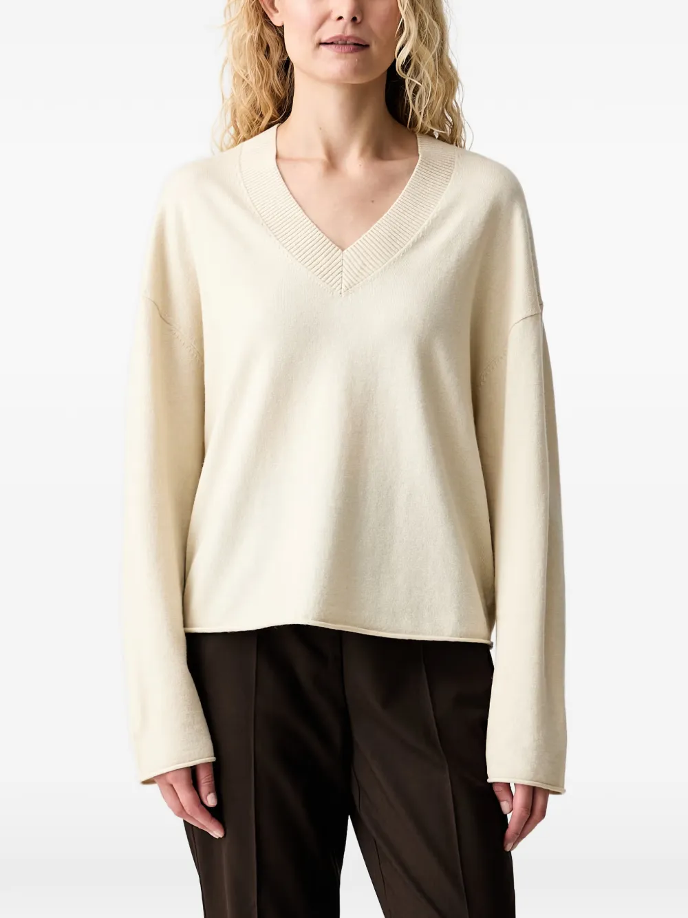 Marc O'Polo V-neck sweater - Nude