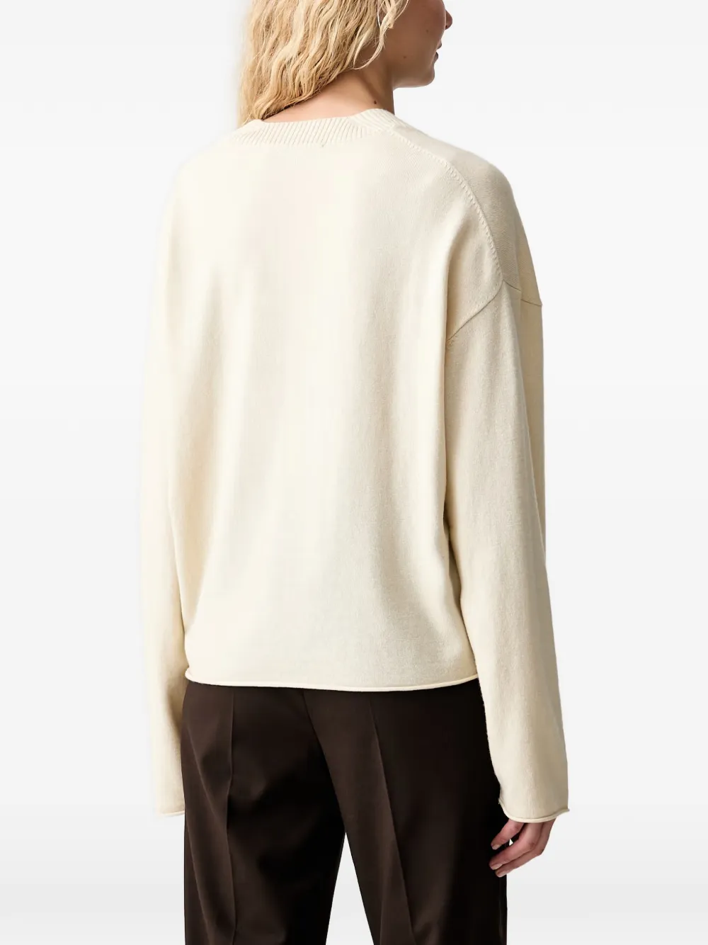 Marc O'Polo Trui met V-hals Beige