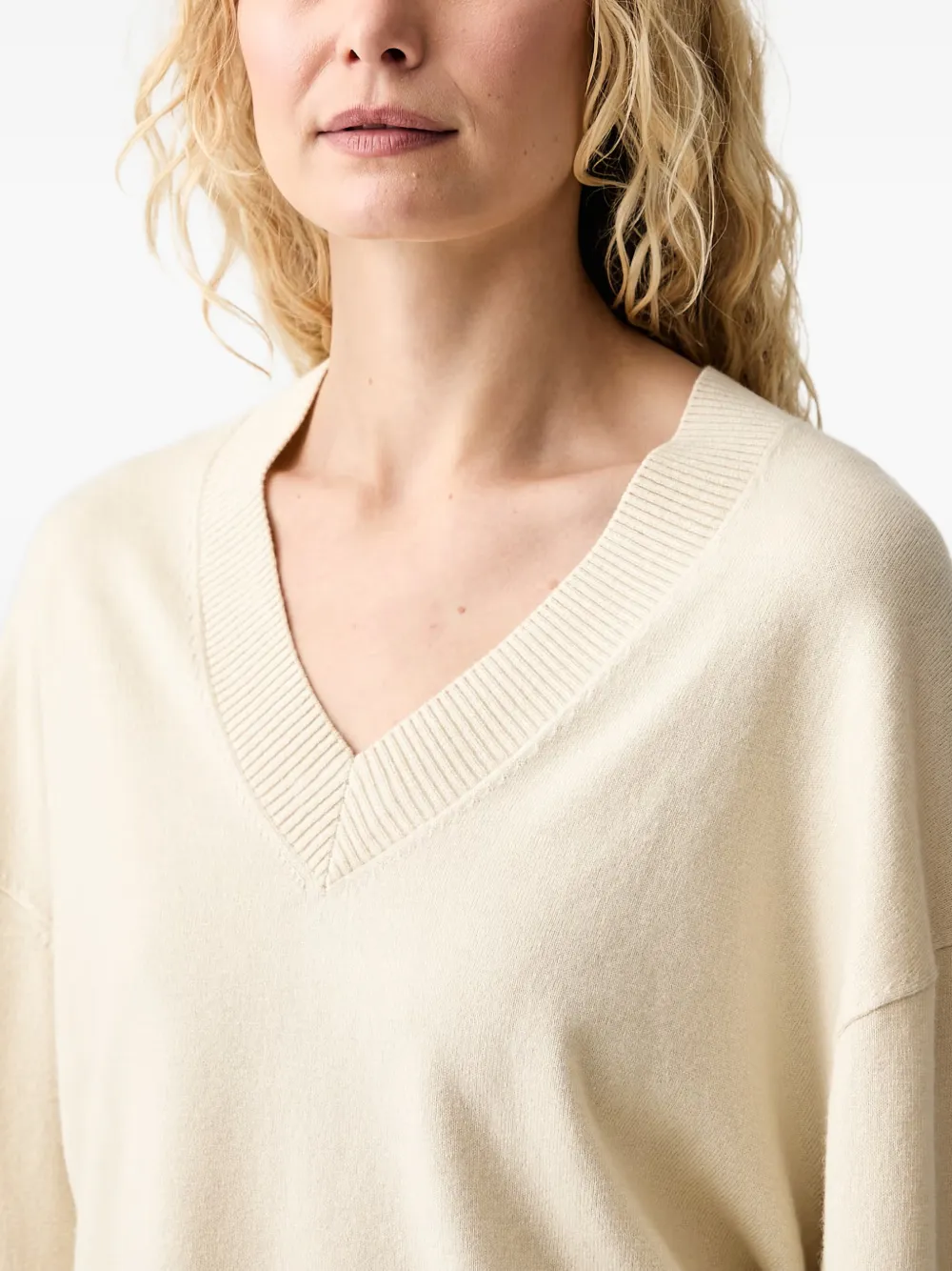 Marc O'Polo Trui met V-hals Beige