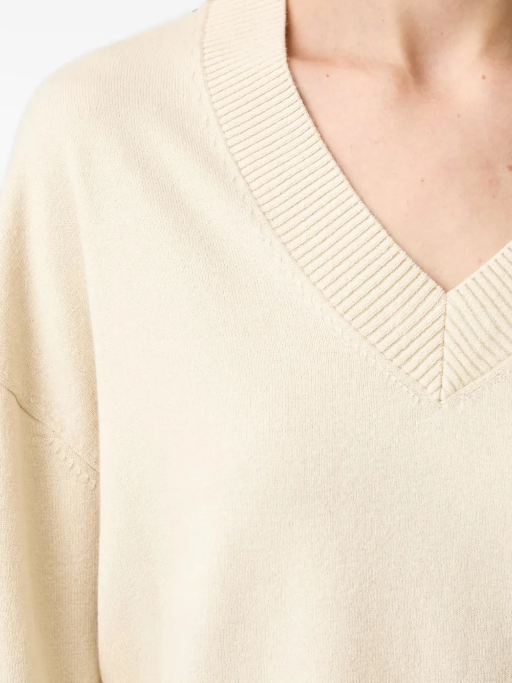 Marc O'Polo Trui met V-hals Beige