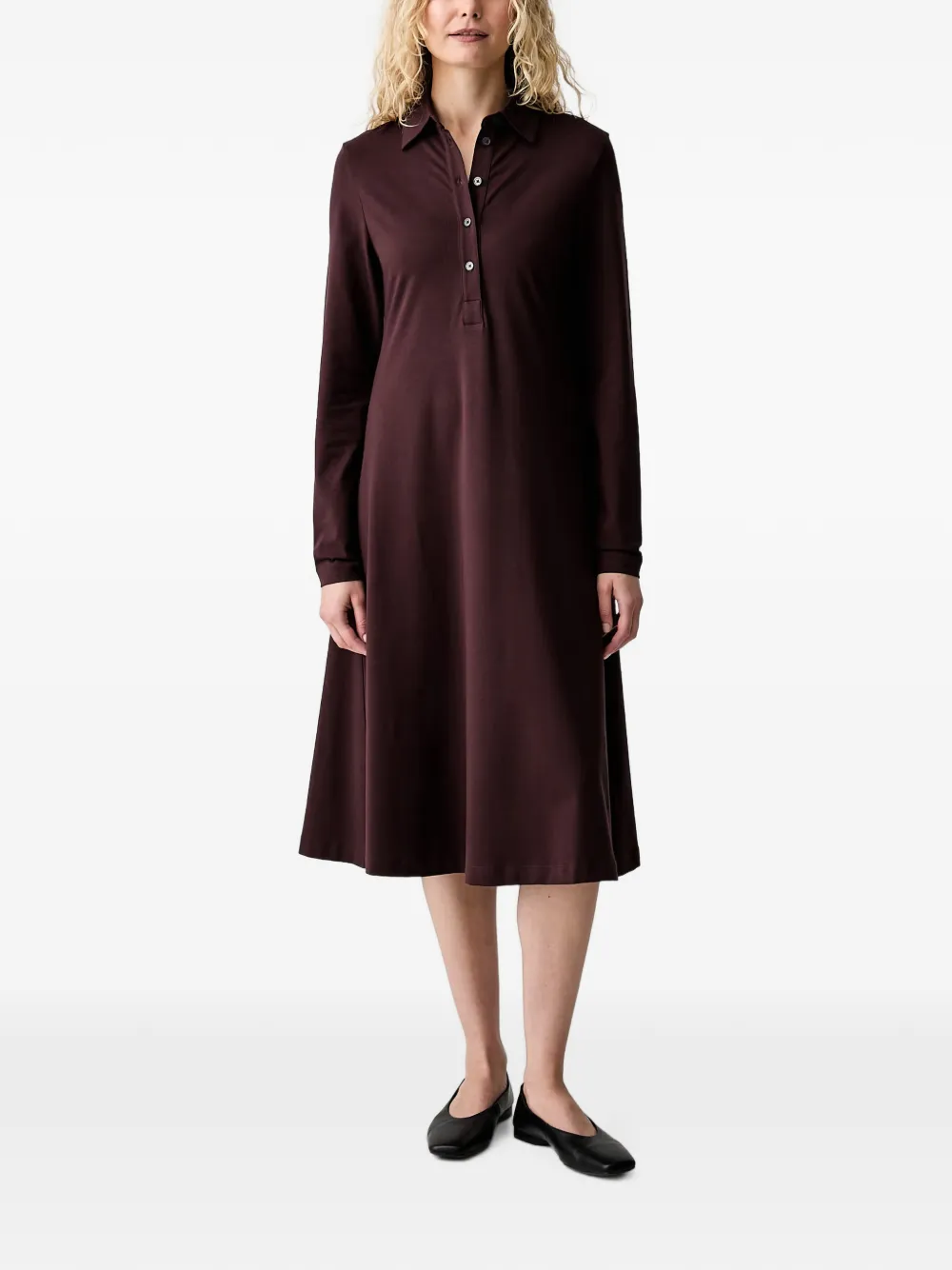 Marc O'Polo Langärmeliges Midikleid - Braun