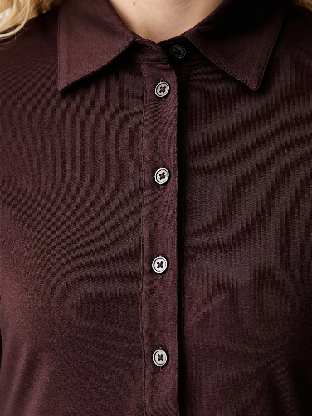 Marc O'Polo Midi-jurk met lange mouwen Bruin