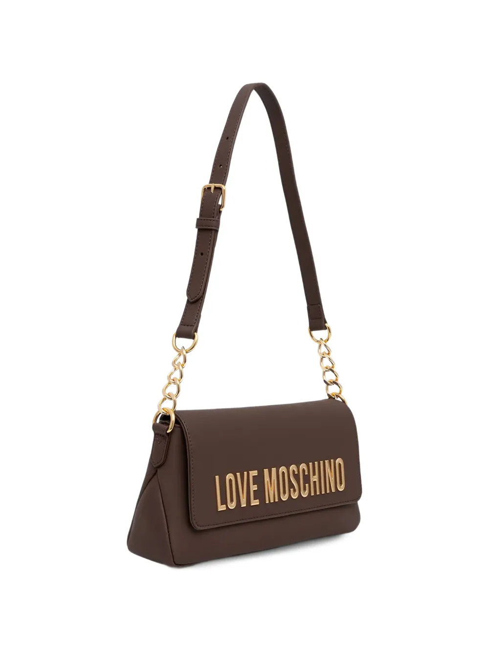 Love Moschino Schoudertas met logoplakkaat Bruin