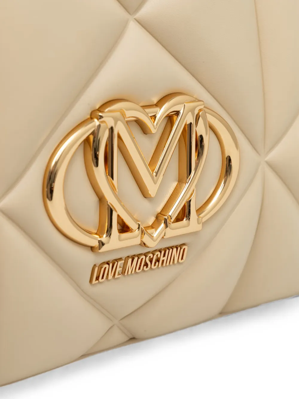 Love Moschino Shopper met logoplakkaat Beige