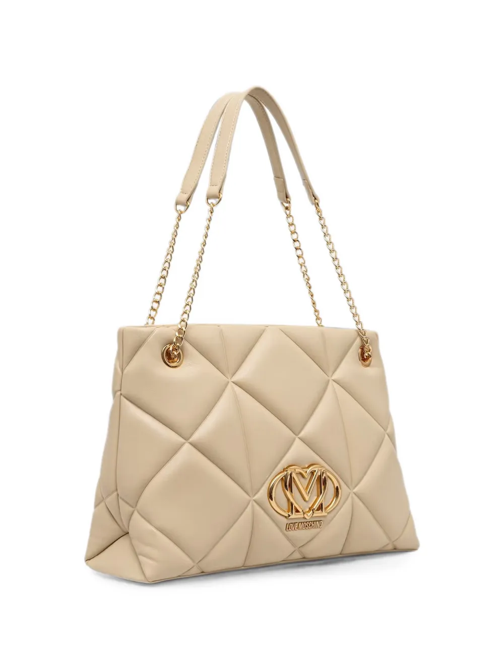 Love Moschino Shopper met logoplakkaat Beige