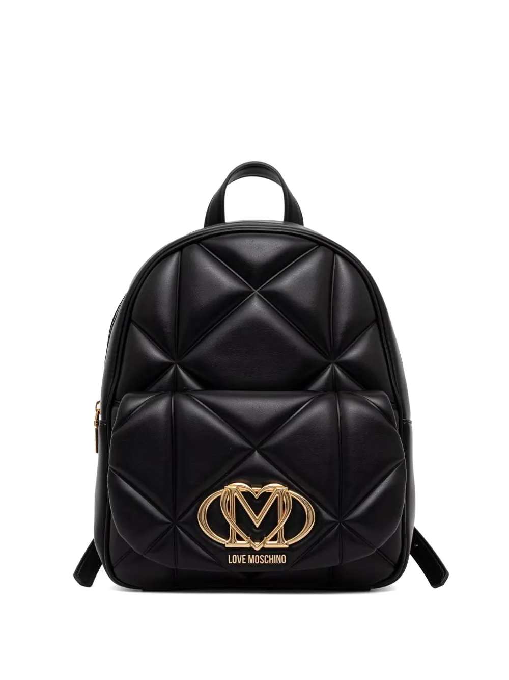 Love Moschino quilted logo-plaque backpack - Schwarz