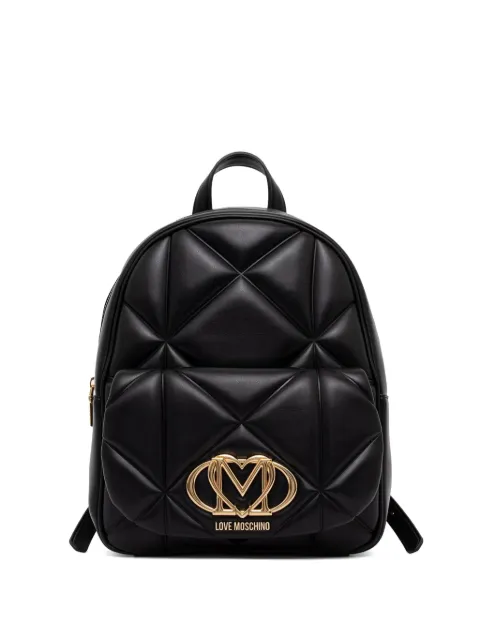 Love Moschino quilted logo-plaque backpack