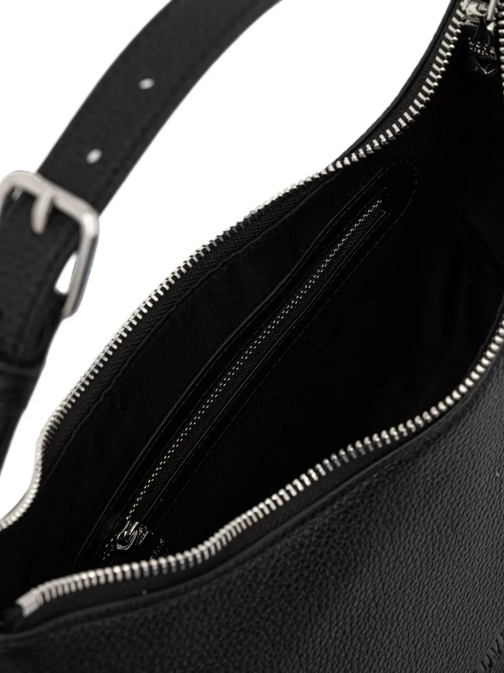 Love Moschino Bewerkte schoudertas met logo Zwart