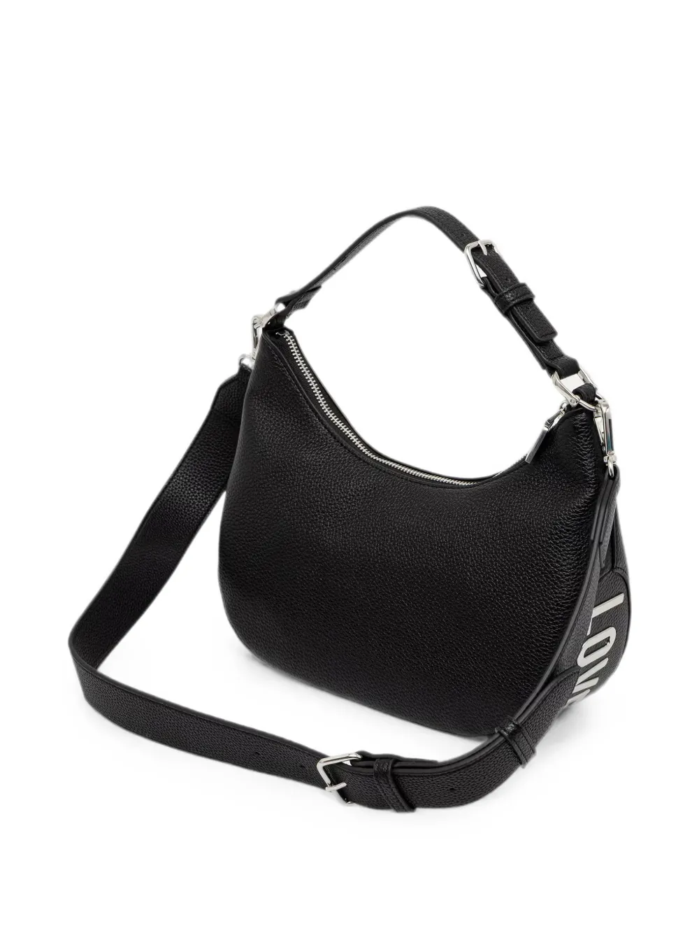 Love Moschino Bewerkte schoudertas met logo Zwart