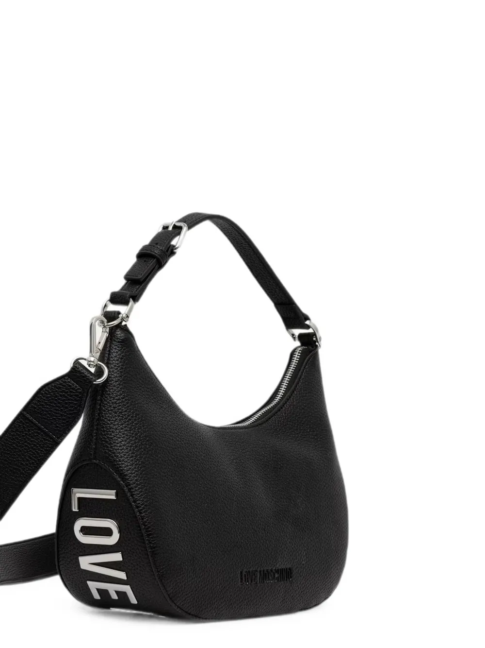 Love Moschino Bewerkte schoudertas met logo Zwart
