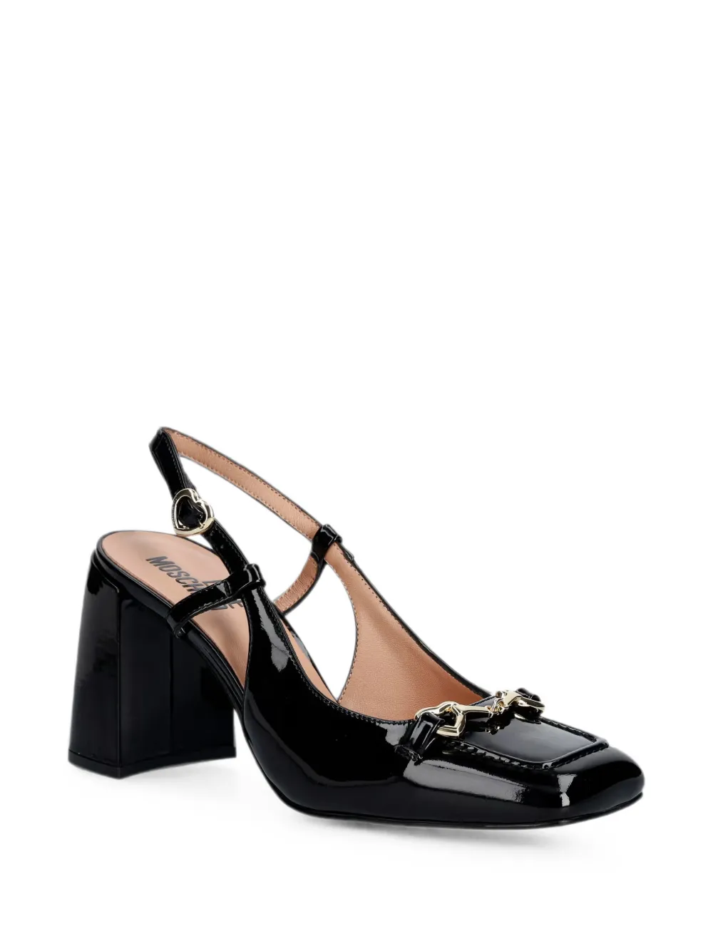 Love Moschino heart-buckle slingback pumps Zwart