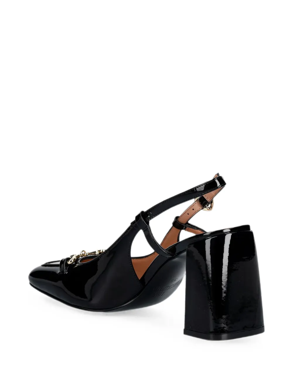 Love Moschino heart-buckle slingback pumps Zwart