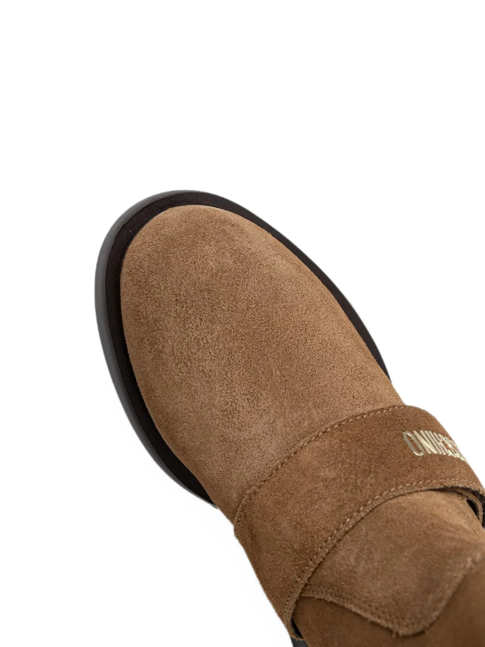 Love Moschino logo-lettering touch-strap boots Bruin
