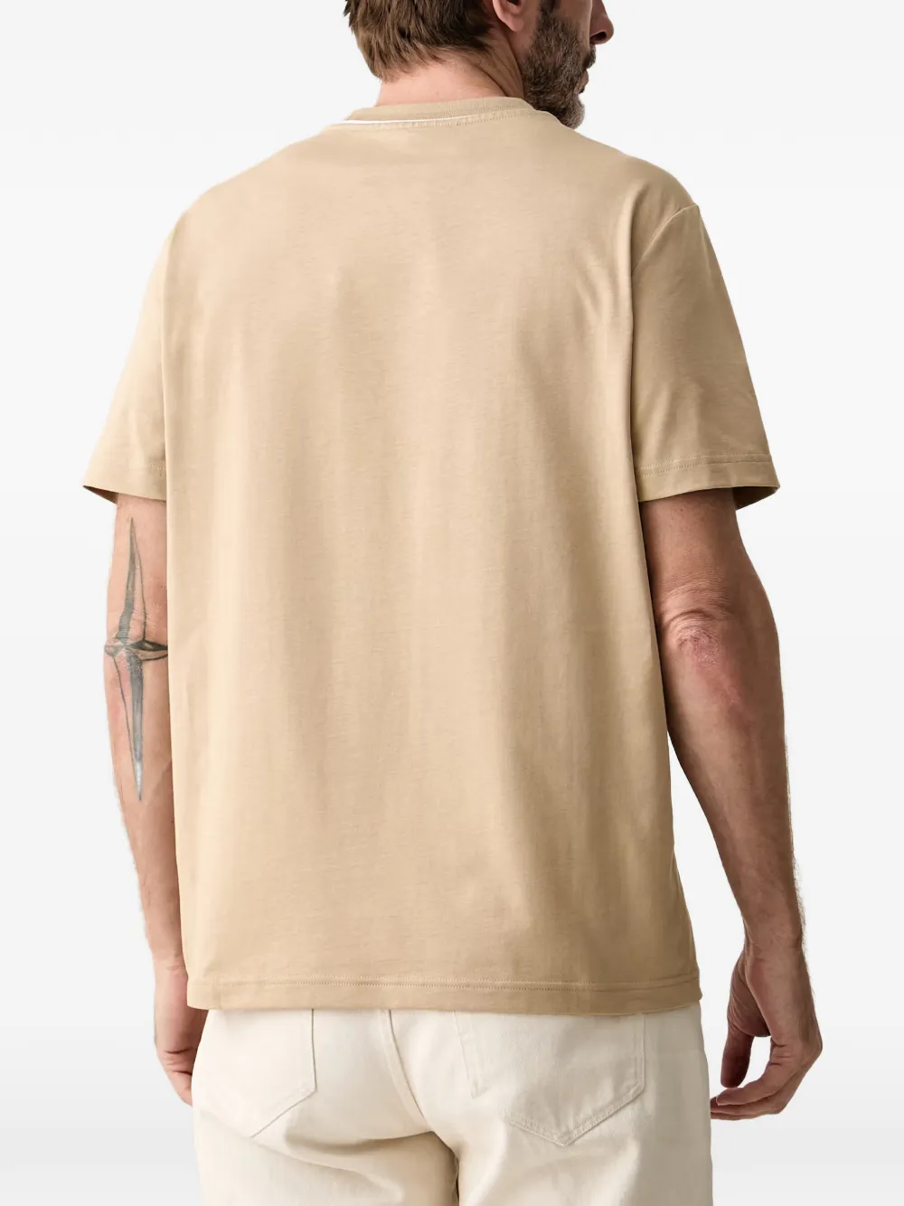 Michael Kors Katoenen jersey T-shirt met logo afwerking Beige
