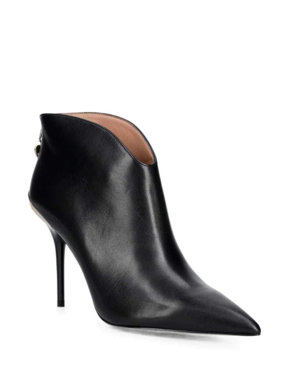 Love Moschino logo-plaque pointed-toe ankle boots Zwart