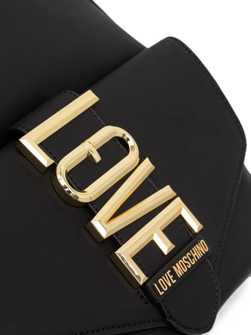 Love Moschino Rugzak met logoplakkaat en gesp Zwart