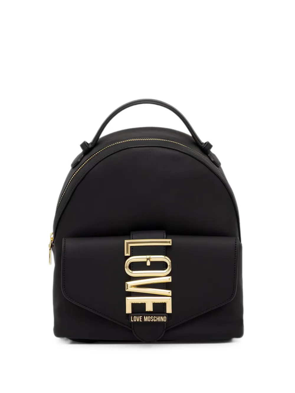 Love Moschino logo-plaque buckle backpack - Schwarz