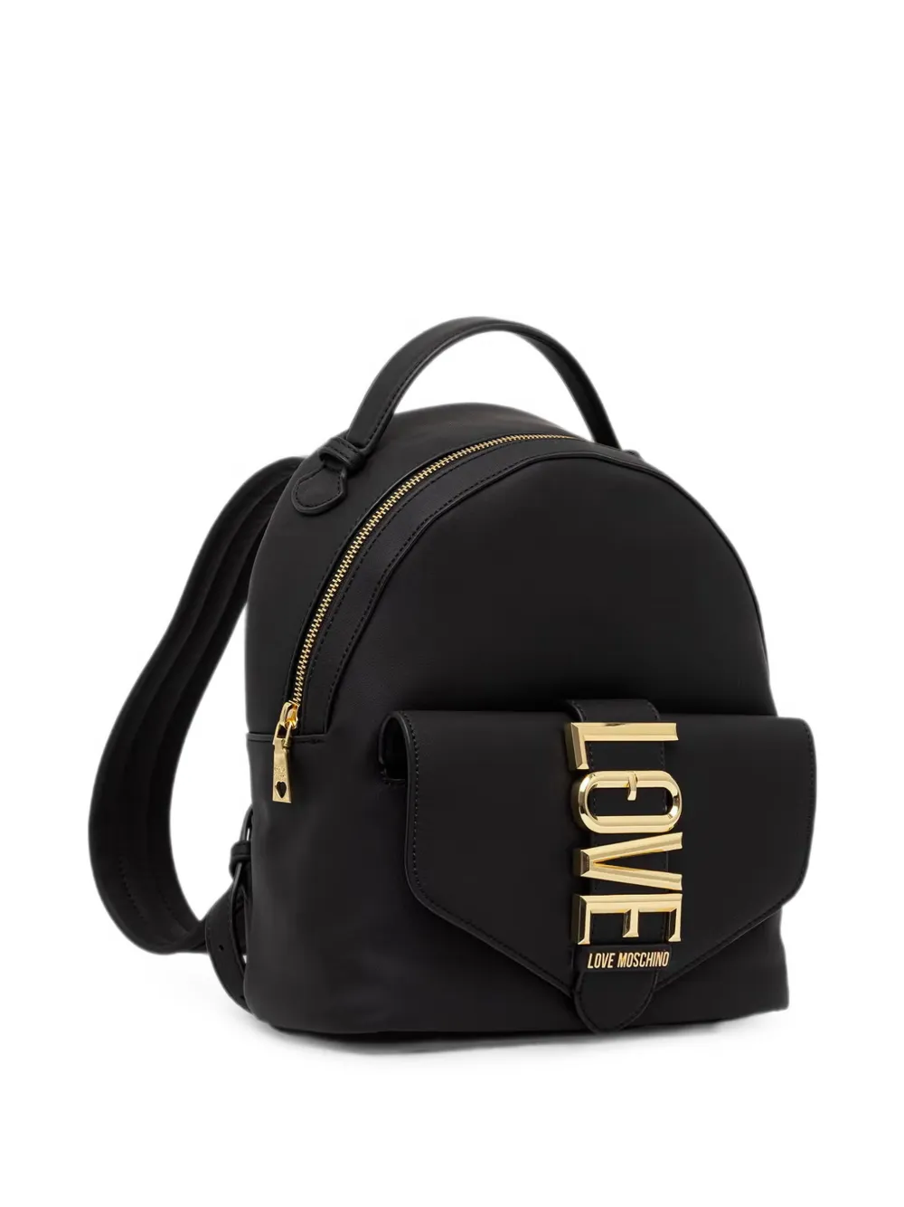Love Moschino Rugzak met logoplakkaat en gesp Zwart