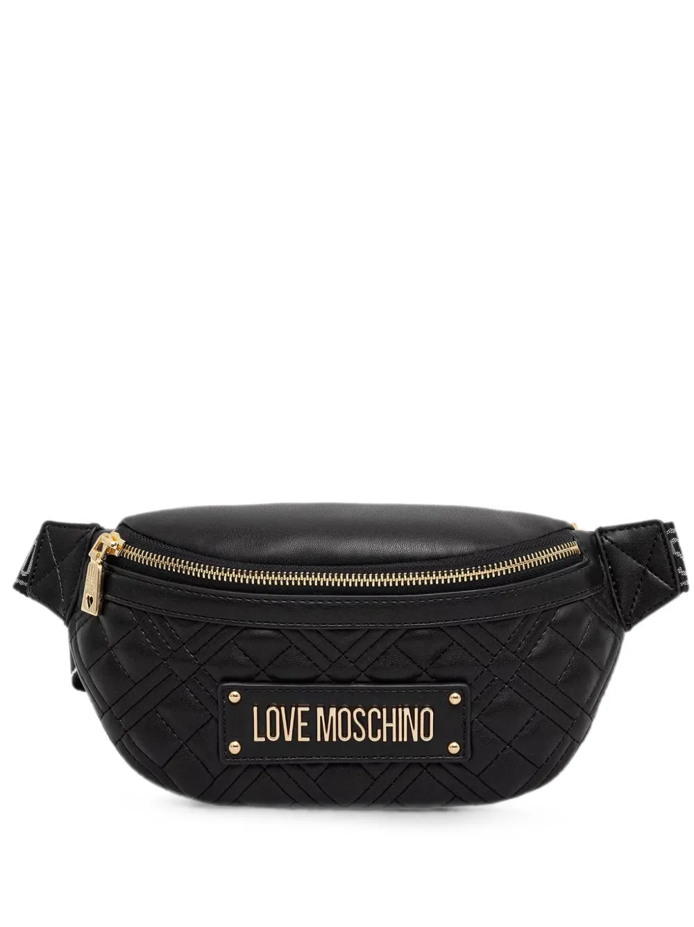 Love Moschino quilted logo-plaque belt bag - Schwarz