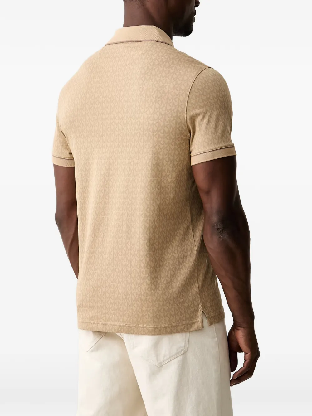 Michael Kors Poloshirt met monogramprint Beige