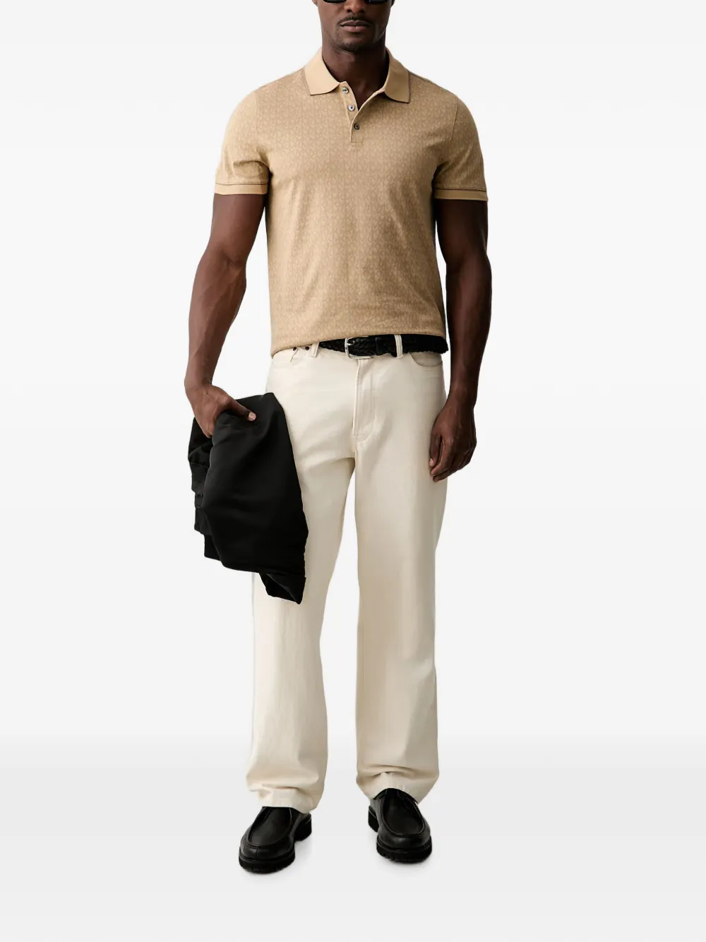 Michael Kors Poloshirt met monogramprint Beige