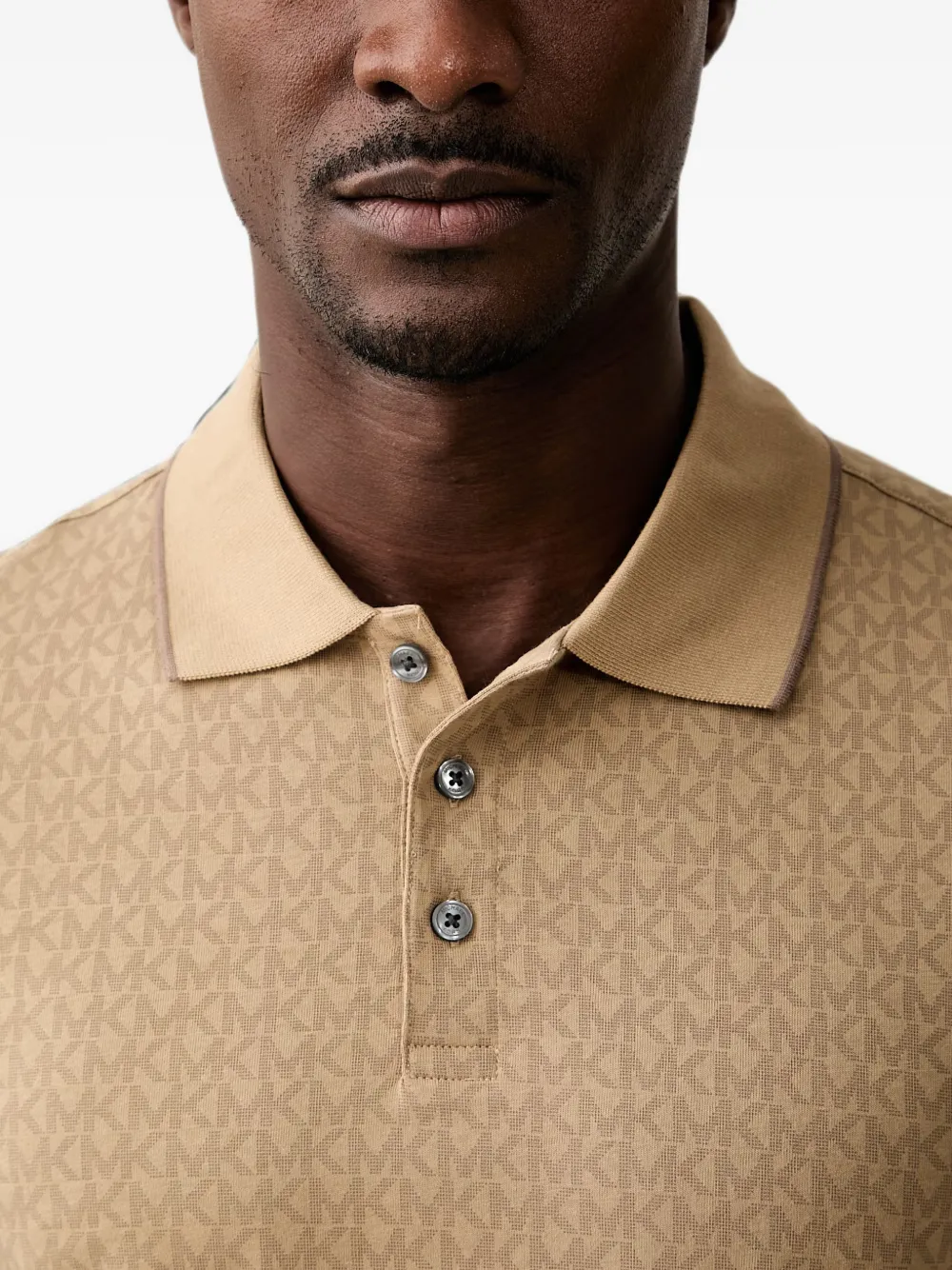 Michael Kors Poloshirt met monogramprint Beige