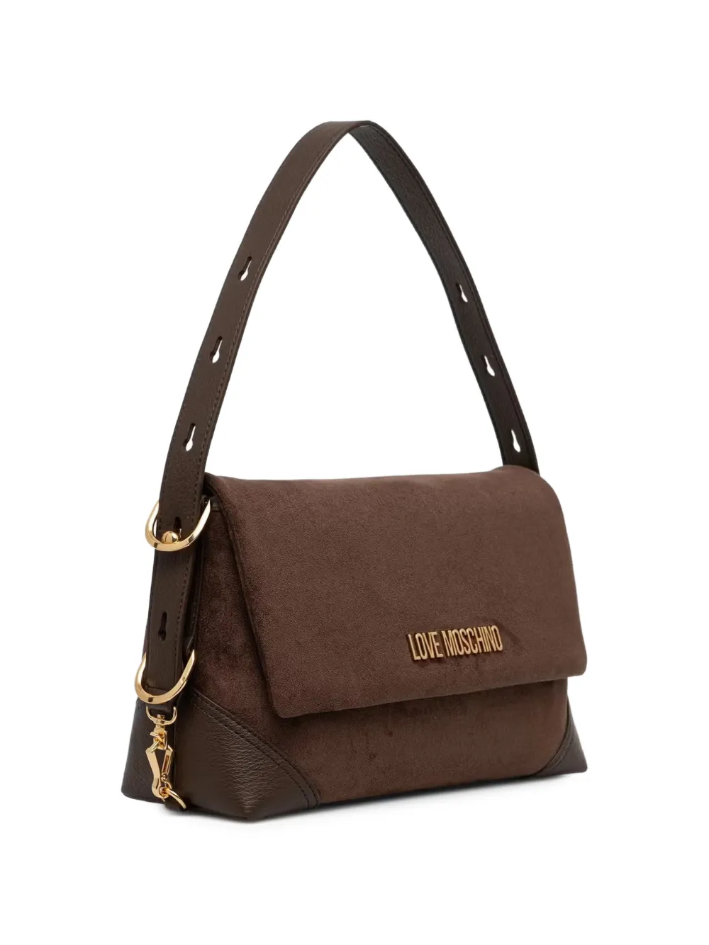 Love Moschino Shopper met logoplakkaat Bruin